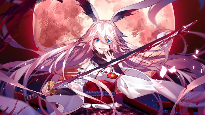 Anime girl with bunny ears and sword