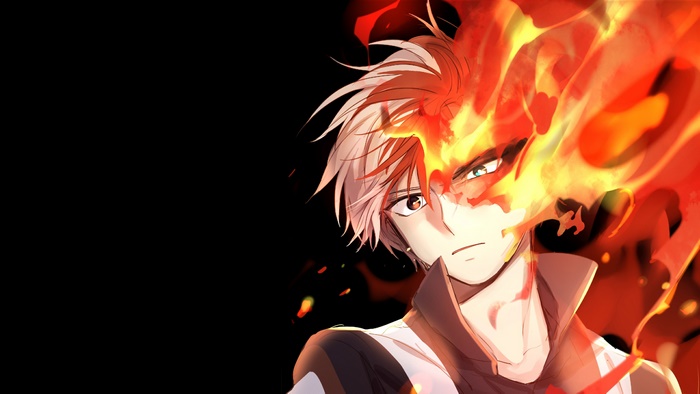 Shoto Todoroki from My Hero Academia with Fire 4K