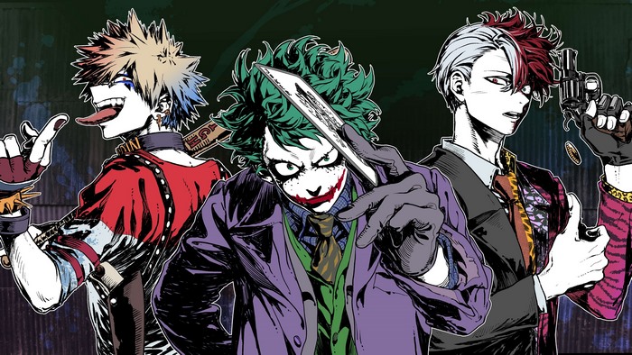 My Hero Academia, Joker, Izuku, Harley Quinn, Katsuki, Two Face, Shoto, 4K