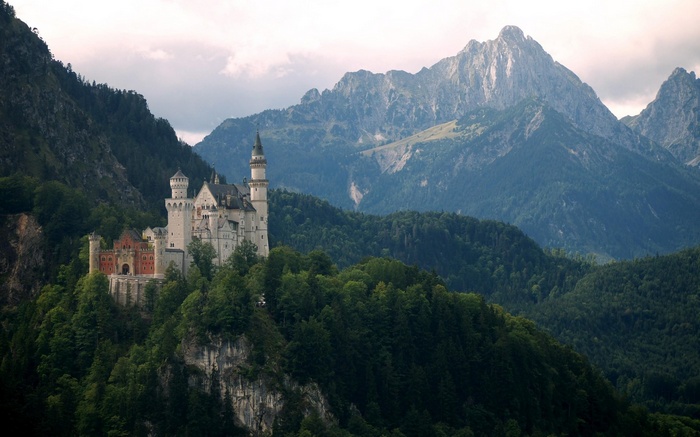Neuschwanstein Castle in the Bavarian Alps