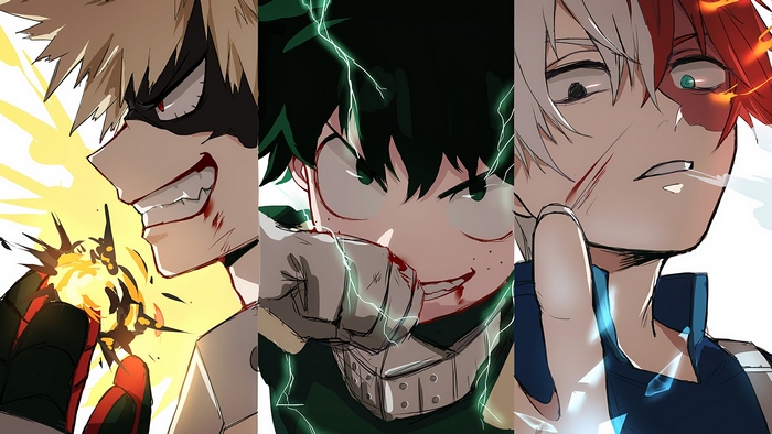 My Hero Academia, Katsuki, Izuku, Shoto, 4K