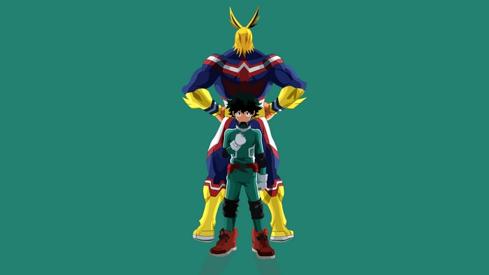 Izuku Midoriya and All Might from My Hero Academia