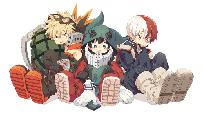 My Hero Academia, Katsuki, Izuku, Shoto, 4K
