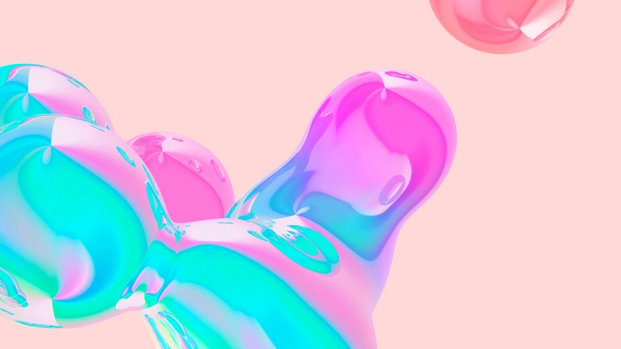 Colorful Abstract Bubbles Digital Art 4K