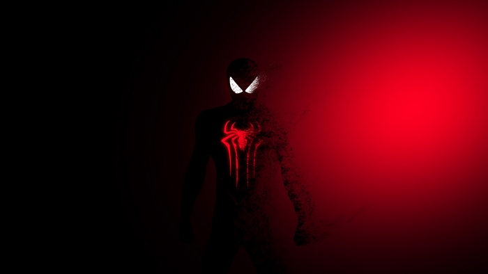 Spider-Man disintegrating in red and black 4K