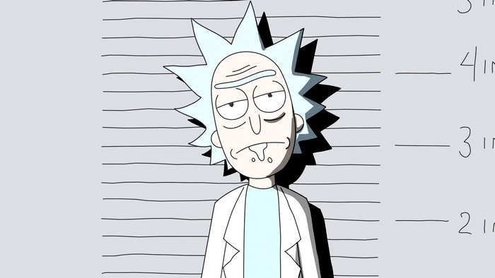 Rick Sanchez from Rick and Morty Mug Shot 4K