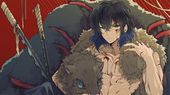 Inosuke Hashibira, (Kimetsu no Yaiba), Unmasked, 4K