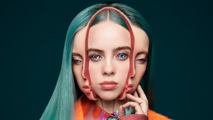 Billie Eilish with multiple faces