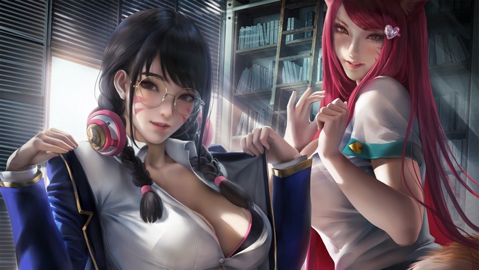 D.Va and Ahri from Overwatch and LoL 4K