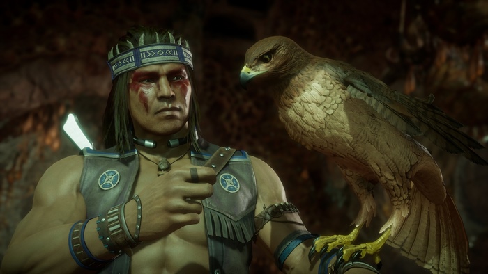 Nightwolf with an eagle from Mortal Kombat 11