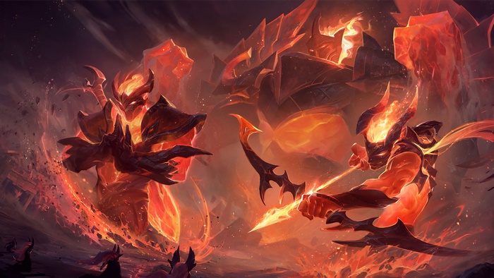 Infernal Shen and Varus from LoL 4K