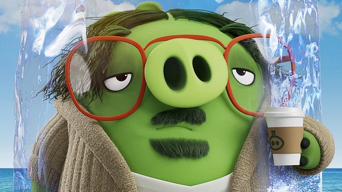 Leonard from The Angry Birds Movie holding a coffee cup