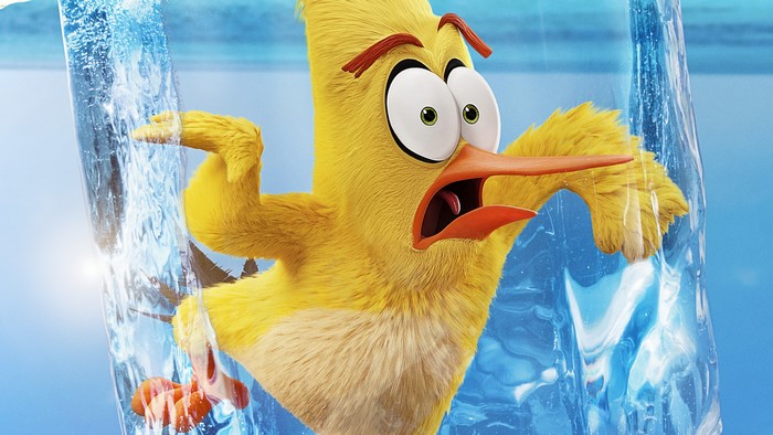 Chuck from The Angry Birds Movie trapped in ice