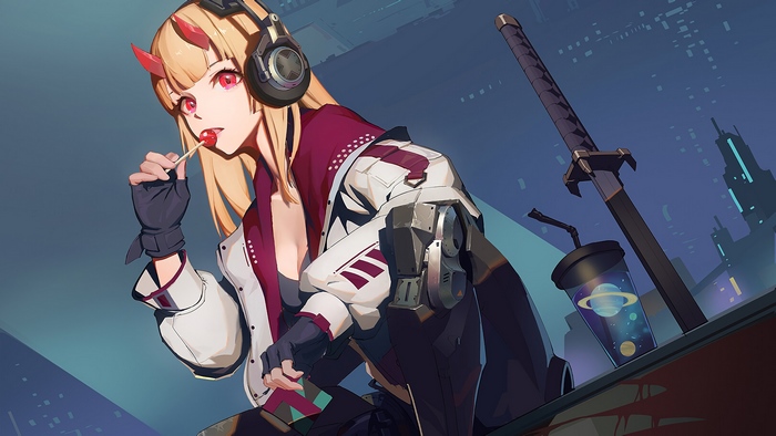 Anime, Girl, Cyberpunk, Sci-Fi, 4K