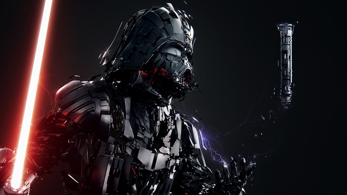 Darth Vader from Star Wars with a Lightsaber 4K