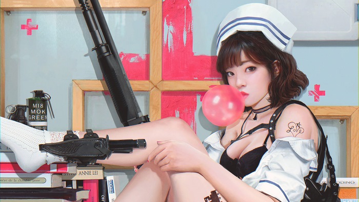 Nurse with Shotgun and Grenades 4K