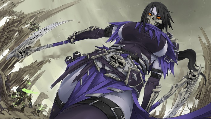 Death from Darksiders holding a scythe