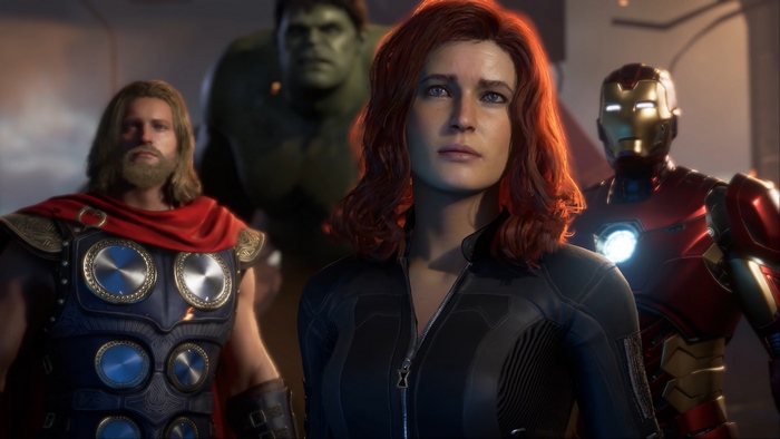 Black Widow, Thor, Hulk, and Iron Man from Marvel's Avengers 4K