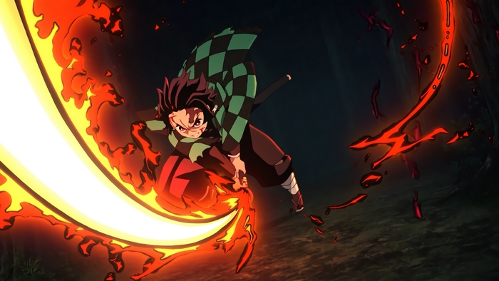 Tanjiro, Flaming, Katana, Kimetsu no Yaiba, 4K