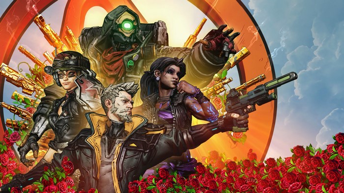 Borderlands 3 Characters FL4K, Amara, Moze, and Zane 4K