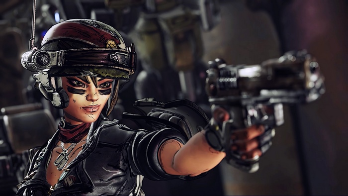Moze from Borderlands 3 with a Gun