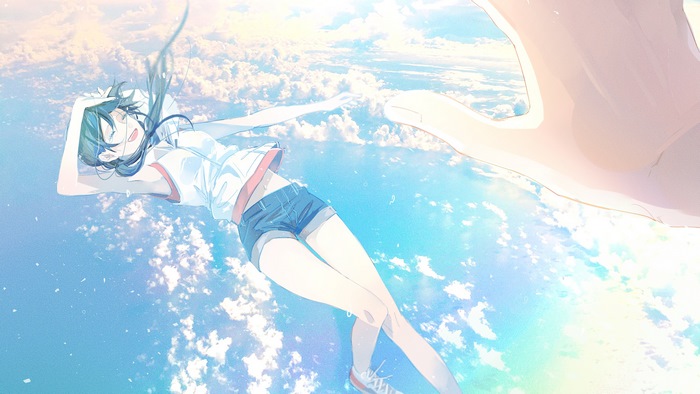 Hina Amano flying in the sky from Weathering With You 4K