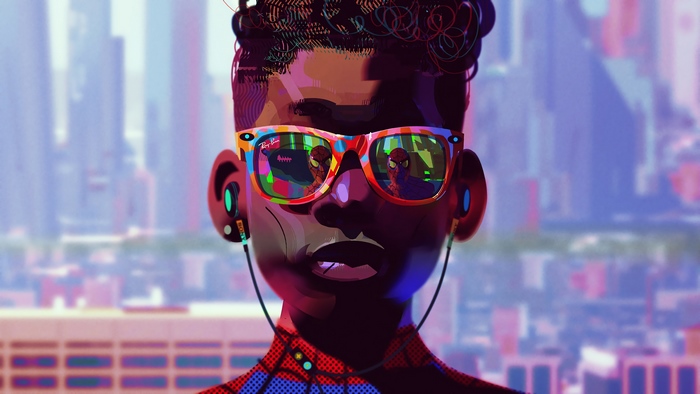 Miles Morales, Sunglasses, Spider-Man Into the Spider-Verse, 4K