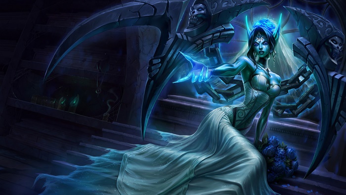 Morgana from League of Legends, Ghost Bride Splash Art 4K