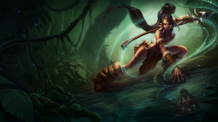 Nidalee from League of Legends Splash Art 4K