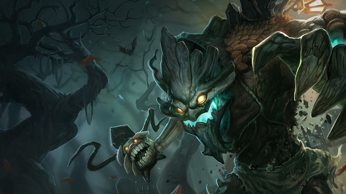 Maokai from LoL Haunted Splash Art 4K