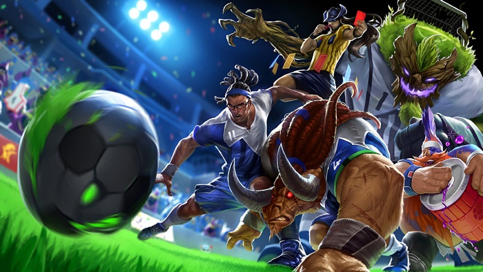 League of Legends Striker Lucian and friends playing soccer