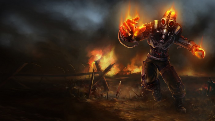 Brand from LoL in Apocalyptic Splash Art 4K