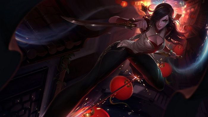 Katarina from LoL, Warring Kingdoms Splash Art 4K