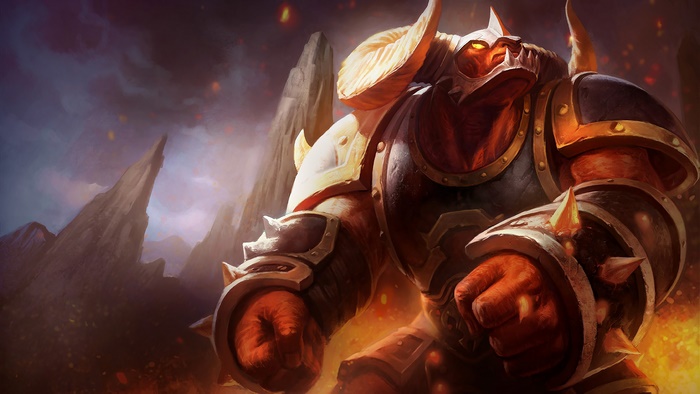 Alistar from LoL Infernal Splash Art 4K