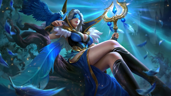 Pharsa, Indigo Aviatrix, Skin, Mobile Legends, 4K