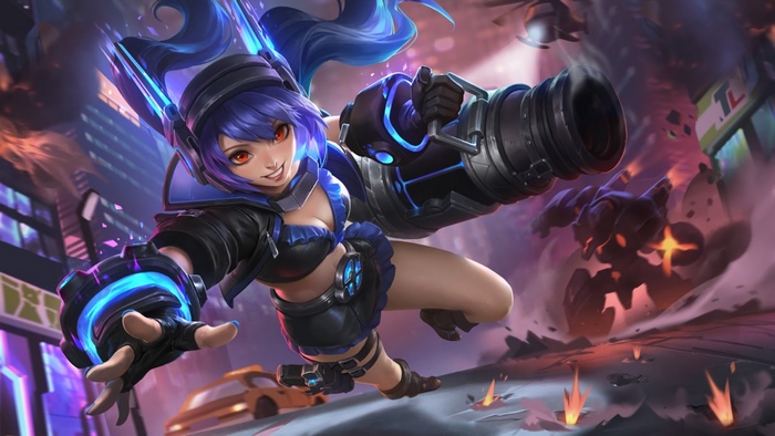 Layla, Malefic Gunner, Skin, Mobile Legends, 4K