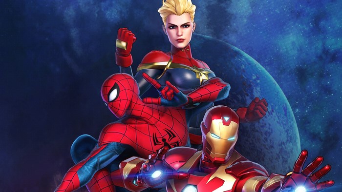 Spider-Man, Iron Man, and Captain Marvel from Marvel