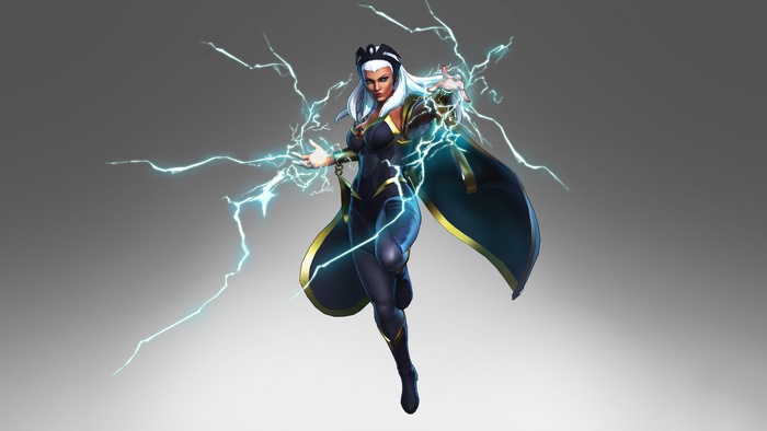 Storm from X-Men using lightning powers