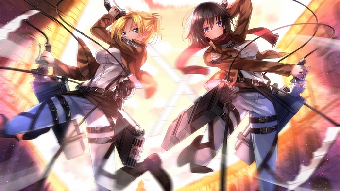 Annie Leonhart and Mikasa Ackerman from Attack on Titan 4K