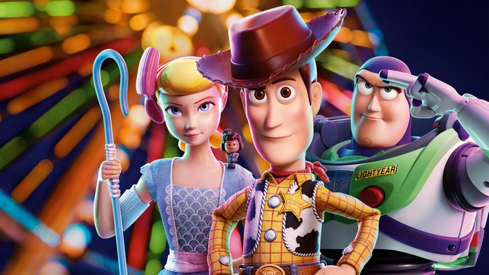 Woody, Bo Peep, and Buzz Lightyear from Toy Story