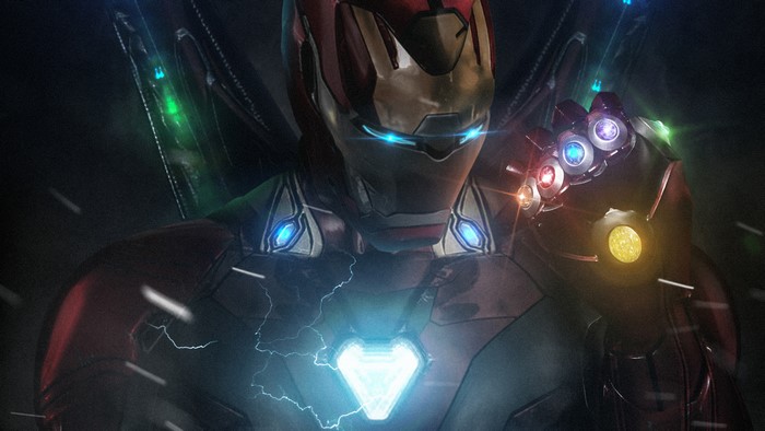 Iron Man with Infinity Stones from Avengers Endgame 4K