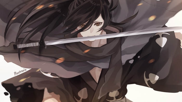 Hyakkimaru from Dororo holding a sword