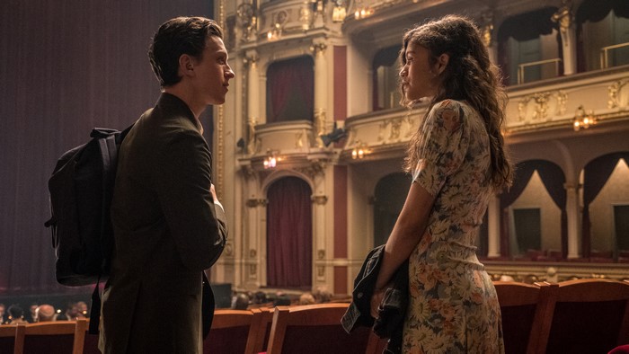 Peter Parker and MJ in a theater
