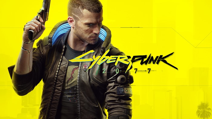 V from Cyberpunk 2077 holding a gun