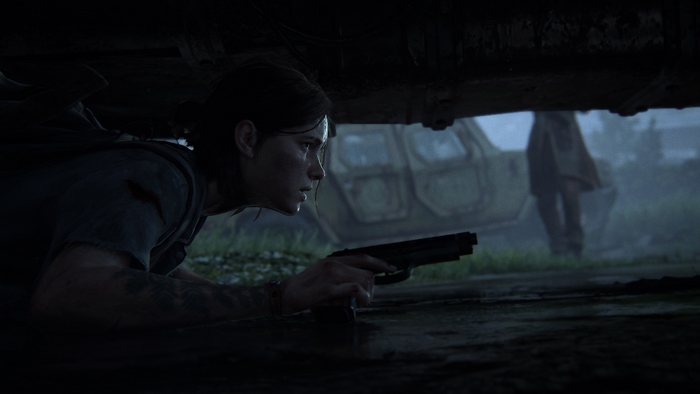 Ellie from The Last of Us Part 2 with a gun