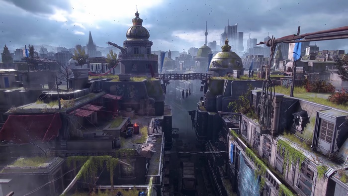 Dying Light 2 cityscape with bridge and buildings 4K
