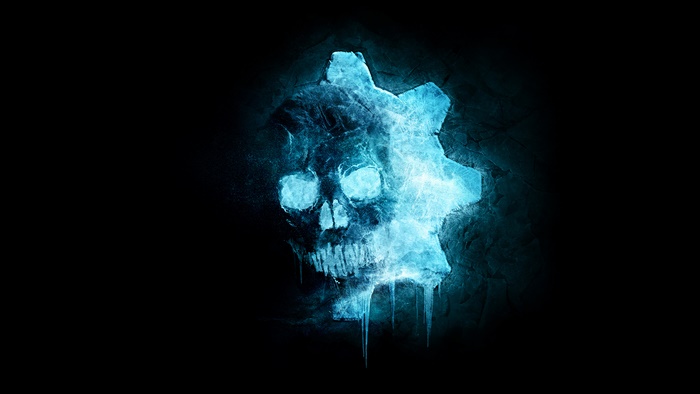 Gears 5 Ice Skull Logo 4K