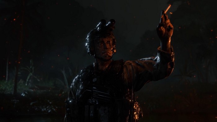 Cliff from Death Stranding smoking a cigarette