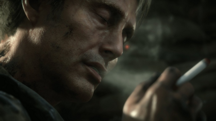Cliff from Death Stranding smoking a cigarette