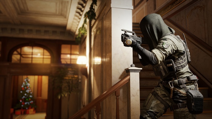 Nokk from Rainbow Six Siege in a house